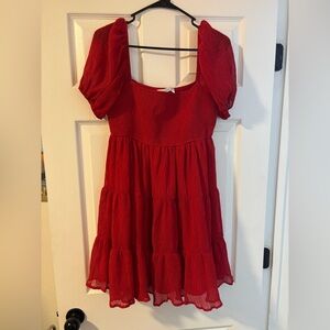 Altar'd State Vibrant Red Dress